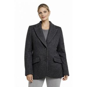 ELLEN TRACY Women's Charcoal Textured Blazer Jacket Size M